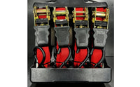 4 Pieces Quick-Release Ratchet Tie-down Strap Heavy-Duty Ratchet Tie down Straps Adjustable Long-Lasting for Trailers, Outdoor Hauling