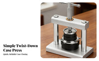 Manual Watch Case Press Threaded Turn Design Watch Back Closer Tool Easy to Use for Watchmakers, Hobbyists, Workshop
