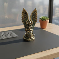 Vintage Metal Angel Ornament Intricate Details House Decoration for Office, Bookshelf