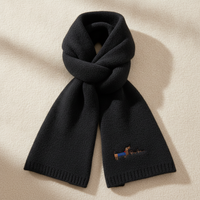 Korean Style Embroidered Dog Knitted Scarf for Women, Autumn/Winter Warm & Cold-Proof