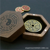Black Walnut Coin Collection Box with Magnetic Lid