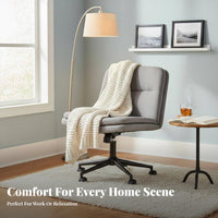Ergonomic rearrest Armless Cross-Legged Chair 360-Degree rotating Armless Wide-Seat Rolling Chair Height Adjustable Office Furniture Modern Design for Students, telecommuter Workers, People Who Practice mindful movement, Bedroom, Study Room