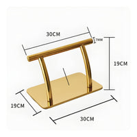 Salon Chair Footrest Curved Tubular Hairdressing Chair Foot Pedal Floor-Standing Footrest Rectangular Base