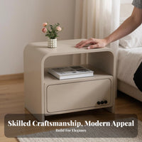Minimalist Design Small Storage Stand with Drawer and Shelf Rounded Corners Arched Single-Drawer Stand Curved Edges Nightstand Easy to Clean for Homeowners, Apartment Dwellers, Students, Bedroom