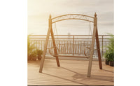 Two-Person Swing Bench Freestanding Patio Swing with Stand Outdoor for Couples, Garden, Backyard