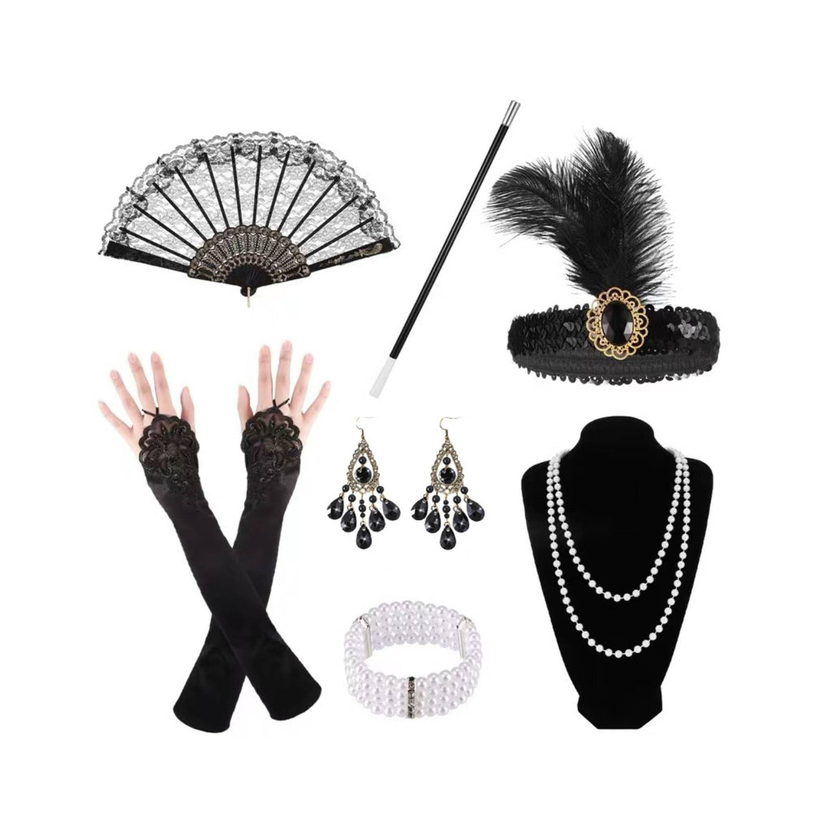 Dress-up Gear Gatsby Costume Set Cosplay Opera Gloves