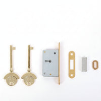 Piano Lock with Keys Brass-Colored Piano Lock Hardware Flush Mount Inset for Woodworkers, Pianos, Instrument Cases