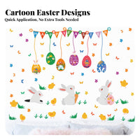 Bunny Chick Window Clings Self Easter Egg Wall Cling Waterproof Easter Wall Ers for Parents, Party Planners, Panes, Walls, Glass Doors