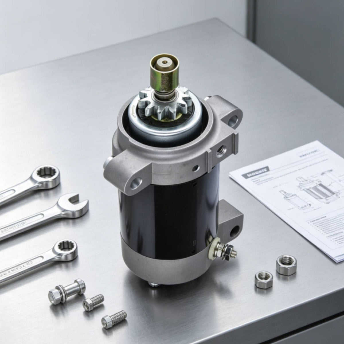 Starter Motor with Geared Drive Shaft Direct Replacement Marine Starter Motor  for Boat Owners