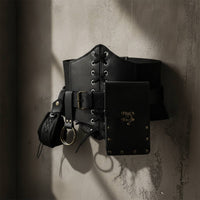 Corset Belt with Pockets Retro-Fantasy Waist Belt Adjustable with Bag for Cosplayers, Entertainers, Themed Parties