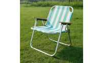 Foldable Folding Lounge Chair with Armrests Portable Reclining Chair with Striped Material Lightweight Sun Lounger Adjustable for Beachgoers