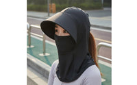 Ponytail Opening Ice Silk Sun Protection Cap Breathable Sun Protection Hood Mask Quick-Drying Safeguarding Headwear for Women, Cycling, Hiking, Outdoor, Gardening