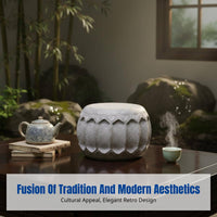 Modern Vintage Qing Stone Tea Table Cover, Flowing Water Desktop Decoration