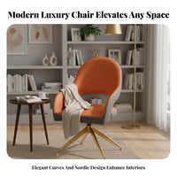 Comfortable Seating Upholstered Swivel Armchair Luxury Aesthetic Dining Chair Modern Design Indoor Furniture High-Resilience Cushion for Design Enthusiasts, Interior Designers, Restaurant, Meeting Room, Reception Area, Kitchen