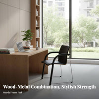 Nordic Design Upholstered Wooden Chair With Armrests Curved Backrest Wooden Chair Minimalist visual appeal Indoor Furniture Padded Seat for Office Workers, Interior Designers, households, Dining Room, Restaurant, Kitchen, Bedroom