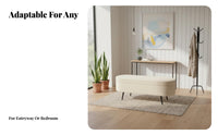 Hidden Storage Lidded Sherpa Entryway Bench Multi-Functional Household Furniture Comfortable Padded Seat Home Furnishing Minimalist Design for homeowners, Apartment Dwellers, Families, Fitting Room, full-length Closet, Bedroom