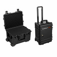 Retractable Handle Wheeled long-lasting container with Foam Large Capacity Rolling travel Chest Secure Latches Equipment Box impact Resistant for Photographers, Videographers, Air Travel, Field Work, at the site Shoots, Storage