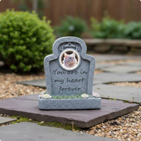Resin Pet Tombstone Photo Frame Design Pet Remembrance Marker Outdoor Display Resin Headstone for Funeral