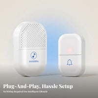 Memory Function Wireless Entry Chime System Easy Installation Door Bell Set Speaker Grille Home Hardware Classic Style