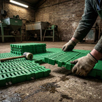 Easy to Clean Sheep Slatted Floor Reinforced Structure Plastic Goat Flooring Panel Anti-Slip Surface Interlocking Livestock Floor Tile for Farmers
