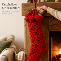 Knitted Christmas Stocking Large 46cm for Gifts and Decoration