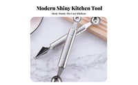 Stainless Steel Fruit Baller Multi-Functional Double-Ended Melon Baller Food Grade Double-Ended Fruit Baller for Chefs, Dessert Making, Garnishing