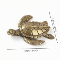 Brass Turtle Figurine Collectible Turtle Figurine Low-Profile Feng Shui Ornament for Collectors, Desk