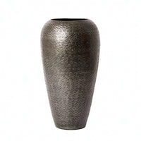 Aluminum Vase Handcrafted Hammered Vase Minimalist Vessel for Dining Table, Entryway