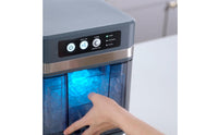 Countertop Ice Unit Stainless Steel Granular Ice Unit Transparent Door Water Reservoir for Kitchen, Commercial Drink Service