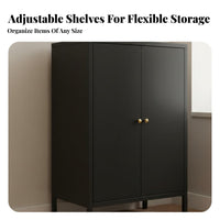 Multifunctional Fluted Door Credenza adaptable Placement Storage Furniture Adjustable Shelves Sideboard Easy to Assemble for Apartment Dwellers, Interior Design aficionados, Living Room, Kitchen, Entryway, Hallway