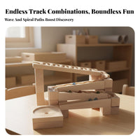 40 Pieces Educational Wooden Marble Run Set Unrestricted-Ended Play Wooden Marble Run Endless Configurations for Children, Toddlers