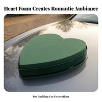 Green Wedding Car Decoration Base Grid-Backed Heart-Shaped Floral Foam 40 Cm Wide Suction-Mounted Floral Base Easy to Use