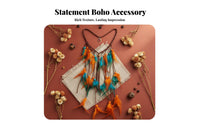 Bohemian Design Hairband Ethnic Inspired Bohemian Feather Headpiece Tribal Hair Accessory Exotic Design for Gathering S
