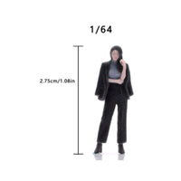 Female Figurine 1/64 Scale Miniature with Jacket Diorama Figure 3D Printed Figure Clothes Realistic for Hobbyists, Street Scenes
