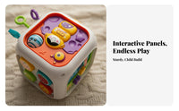 Baby-Friendly Design 9-Sided Interactive Cube Lights and Sounds Multi-Sided Play Hub Early Development Toy for Toddlers, Infants, Parents, Playroom, Nursery, Daycare, Indoors