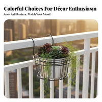 Railing Pot Rack Rustresistant Circular Railing Basket no-tools-required Assembly for Porch