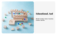 40 Pieces Educational Wooden Marble Run Set Unrestricted-Ended Play Wooden Marble Run Endless Configurations for Children, Toddlers
