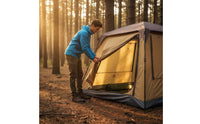 Mesh Screening Large Camping Tent Zippered Openings Instant Setup Tent Camel-Colored