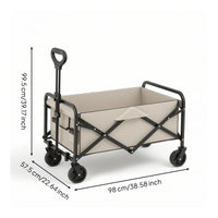Collapsible Wagon Portable Foldable Wagon Folding Utility Cart Compact Collapsible Cart Space-Saving for Picnics, Beach