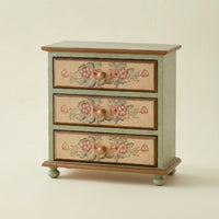 Tabletop Storage Cabinet Vintage Desktop Organizer Tabletop Cabinet Hand-Painted Drawer Organizer Compact for Women, Vanity
