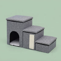 Dog Steps for Bed and Sofa with Foldable Space Saving Design, Pet Stairs for Small with Anti-Slip Bottom, Bedroom Living Room