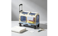 Cat Carrier with Wheels Foldable Wheeled Cat Carrier Breathable Pet Rolling Suitcase for Cats, Small Dogs