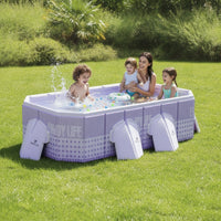 No-Inflation Foldable Pool with Support Legs Heavy-Duty Rectangular Frame Pool Stable Thickened for Families, Kids