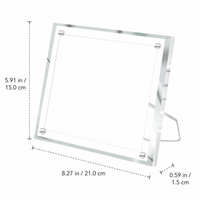 Clear Acrylic Photo Frame, Freestanding Desktop Photo Frame, Frameless Photo Block Frame, Double Sided Display for Family