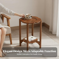 Rattan Woven Design four-lobe-shaped fourfoliage motif Table With Storage Space Household Furniture Vintage and design Multi-Functional for Apartment Dwellers, residents, Small Families, Living Room, Home, Lounge Area