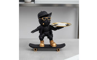 French Canine Statue Tray Multi-Functional Canine Butler Statue Resin Dog Key Holder Easy to Clean Butler Dog Key Holder