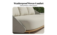 Patio Sofa and Table Set Nordic and Design Lounge Set Hand-Woven Design Outdoor Furnishing for Homeowners, Hotel Managers, Garden, Courtyard, Backyard