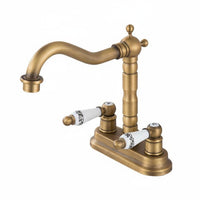 Sink Faucet Bronze Double Control Basin 2-Handle Vintage