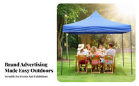 Foldable Design Folding Advertising Tent Quick Setup Four-Legged Sunshade Canopy Sturdy Frame Instant Canopy Tent Waterproof for Market Vendors, Outdoor Enthusiasts, Markets, Picnics, Camping, Backyard