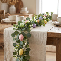Easter Garland Realistic Look Easter Egg Garland Soft Touch Eucalyptus Leaf Vine for Crafters, Party Planners, Mantelpiece, Staircase, Stair Railings